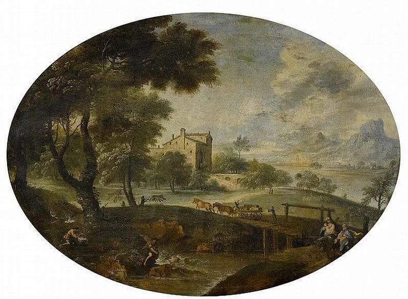 Giuseppe Zola-11-La fuga in Egitto in un paesaggio ampio e movimentato